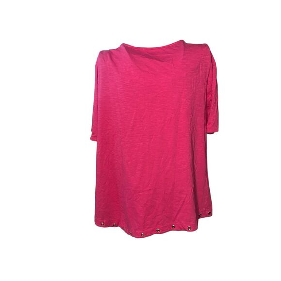 Beautiful CHICO’S eyelet design hot pink blouse Chico's size 3 (large) Good cond - Picture 4 of 9